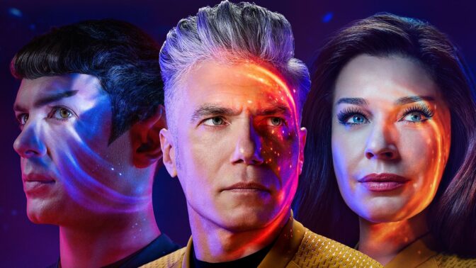 Spock, Pike og Una Chin-Riley.