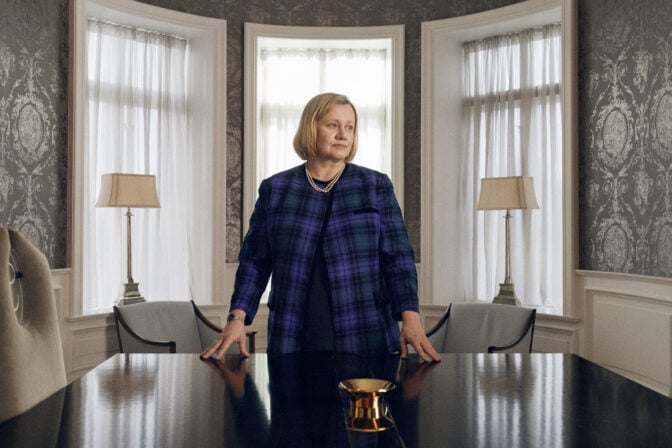 Laila Goody spiller statsminister Alma Solvik i "Ingen kommentar". Foto: Nordisk Film Distribusjon