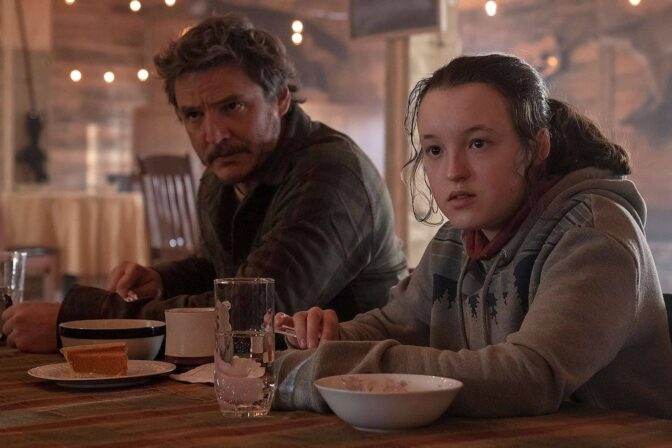 Pedro Pascal og Bella Ramsey som Joel og Ellie i "The Last of Us".