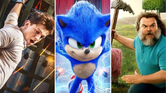 "Uncharted", "Sonic the Hedgehog" og "Minecraft"