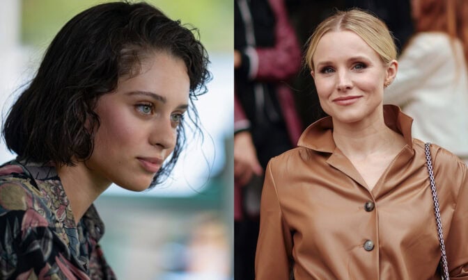 Daniela Melchior (t.v.) og Kristen Bell klare for «Violent Night 2».