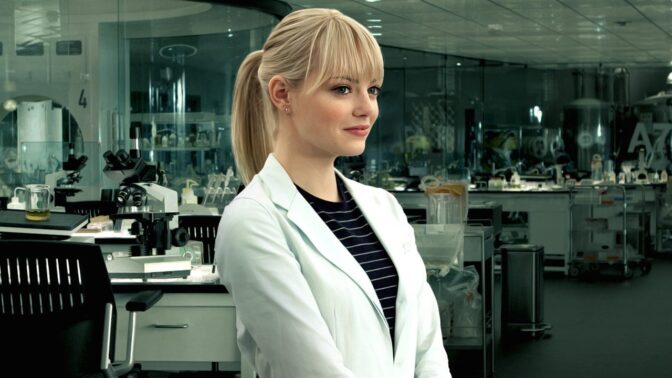 Emma Stone rett før en psykotisk pressetur.