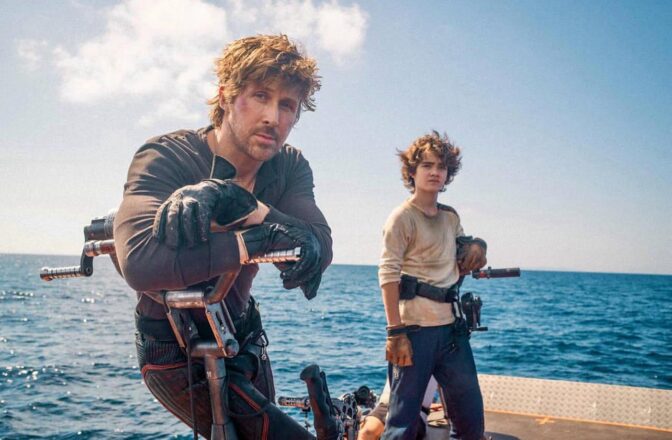 Ryan Gosling og Flynn Gray under innspillingen av "Star Wars: Starfighter".