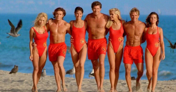 Skuespillerne fra den originale "Baywatch", klare for våte eventyr.