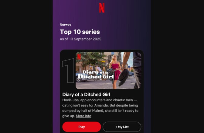 Svenske «Diary of a Ditched Girl» er ukens mest populære hos Netflix.