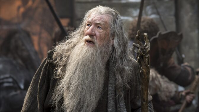 Ian McKellen som Gandalf.