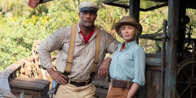 Dwayne "The Rock" Johnson og Emily Blunt i "Jungle Cruise".
