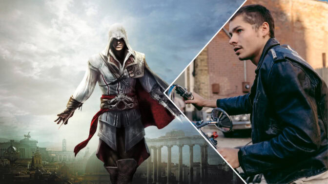 Ezio i "Assassin's Creed" og Toby Wallace i "The Bikeriders". Merk at det ikke er sikkert at Wallace kommer til å spille Ezio (som sannsynligvis ikke engang kommer til å være med i serien).