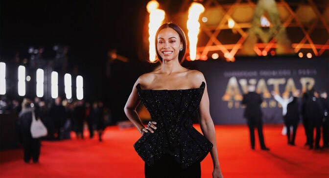 Zoe Saldana på gallapremieren.