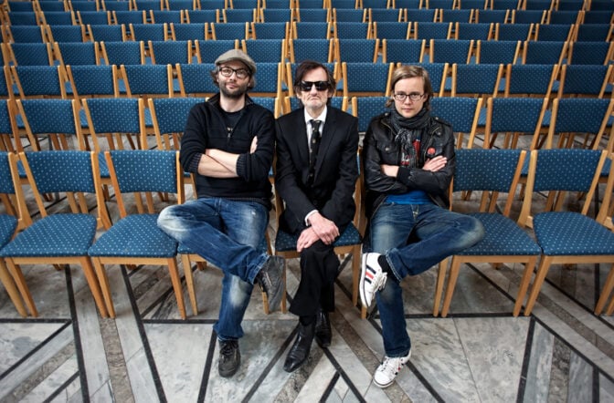 Regissør Even G. Benestad og August B. Hanssen, her med Pushwagner i anledning filmen om sistnevnte fra 2011. 