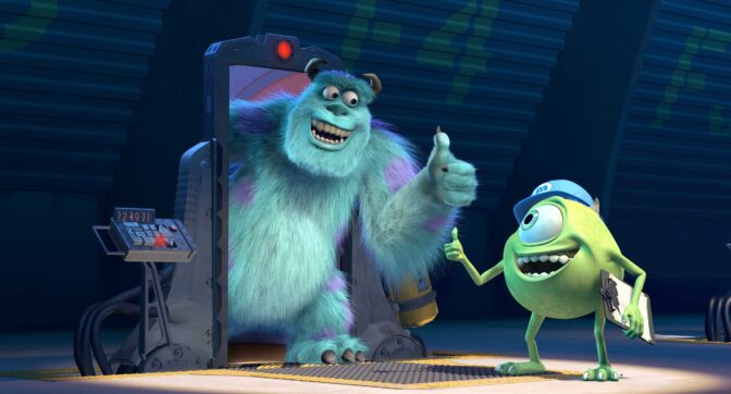 Boo, Sully og Mike i «Monsters Inc.».