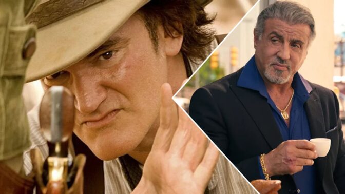 Quentin Tarantino og Sylvester Stallone.