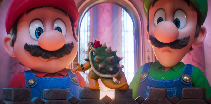 Mario og Luigi virker overrasket over at de enda er på topp... © Nintendo/Universal Studios