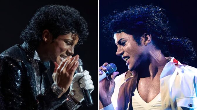 Jaafar Jackson som Michael Jackson og Michael Jackson i «Michael».