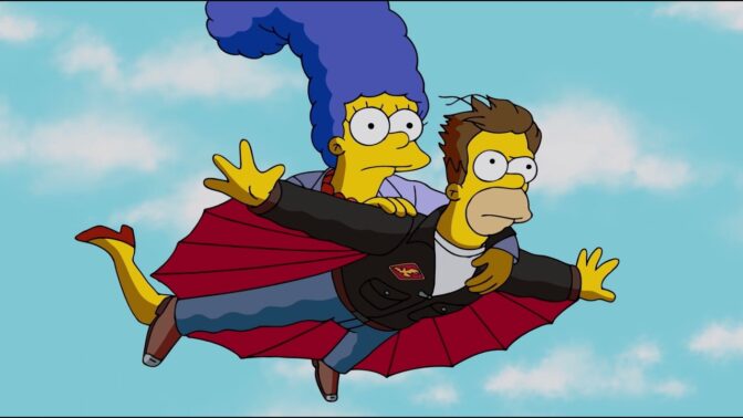 Marge og en versjon av Homer.