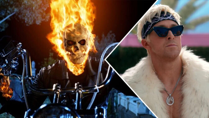 Ghost Rider i de gamle filmene med Nicolas Cage, og Ryan Gosling som en enda tøffere karakter: Ken i «Barbie».