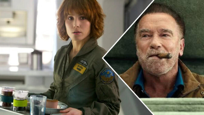 Noomi Rapace i «Prometheus» og Arnold Schwarzenegger i «FUBAR».