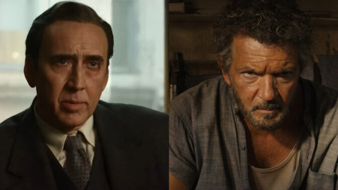 Nicolas Cage i «Spider-Noir» og Antonio Banderas i «Indiana Jones and the Dial of Destiny».