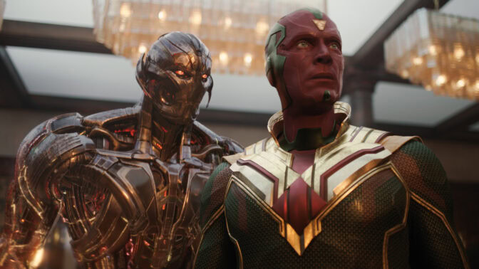 James Spader og Paul Bettany som Ultron og Vision i «VisionQuest».